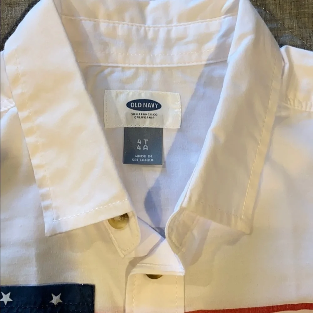 Patriotic button down collared shirt